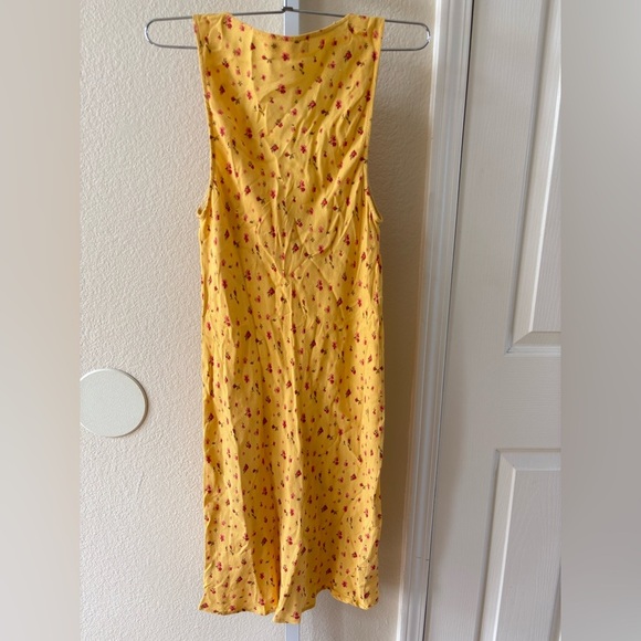 Reformation Calix Floral Print Mini Dress in Yellow - Size M - Picture 8 of 11